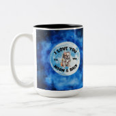 私はあなたを月とバックブルドッグに愛している ツートーンマグカップ (左)