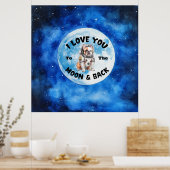 私はあなたを月とバックブルドッグに愛しフランスのている ポスター (キッチン)