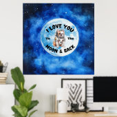 私はあなたを月とバックブルドッグに愛しフランスのている ポスター (ホームオフィス)