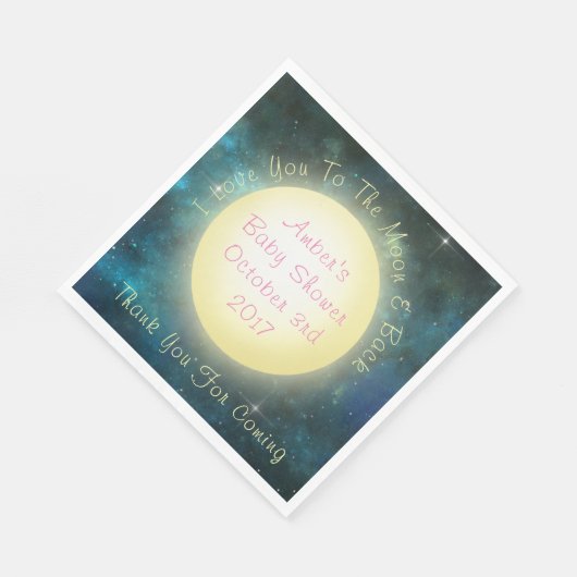 私はあなたを月とバックベビーナプキンス6.5に愛している スタンダードランチョンナプキン (角)