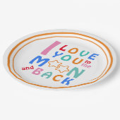 私はあなたを月とバックラウンド紙プレートに愛する ペーパープレート (アングル)