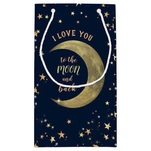 私はあなたを月とバック抱き枕に愛している スモールペーパーバッグ (裏面)