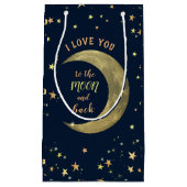 私はあなたを月とバック抱き枕に愛している スモールペーパーバッグ (正面)