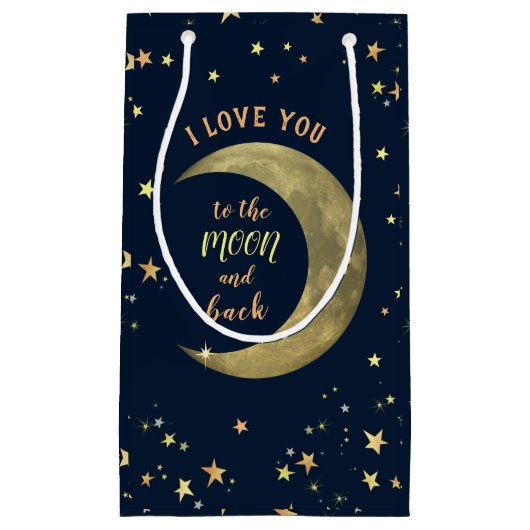 私はあなたを月とバック抱き枕に愛している スモールペーパーバッグ (正面)