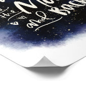 私はあなたを月とバック文字アートプリントに愛している ポスター (角)