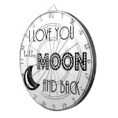 私はあなたを月とバック白黒に愛している ダーツボード (正面右)