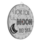 私はあなたを月とバック白黒に愛している ダーツボード (正面左)