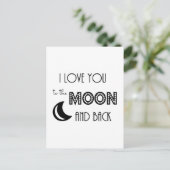 私はあなたを月とバック白黒に愛している ポストカード (スタンド正面)