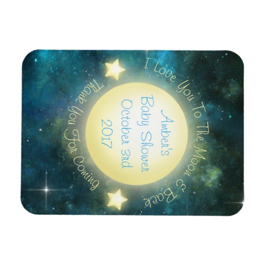 私はあなたを月とバック赤ちゃんシャワーマグネットに愛している マグネット (横)