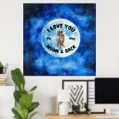 私はあなたを月とバック（犬）ドーベルマン・ピンシェルに愛する ポスター (ホームオフィス)