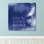 私はあなたを月と後ろに愛している キャンバスプリント (インサイチュ (ウッドフロア))