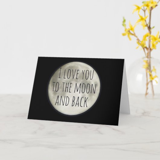 私はあなたを月と背中に愛している カード (黄色い花)