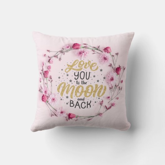 私はあなたを月と背中に愛している クッション (裏面)