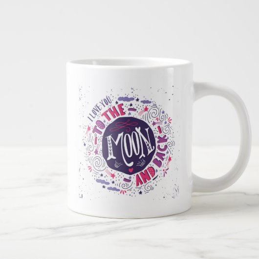 私はあなたを月に愛している ジャンボコーヒーマグカップ (右)
