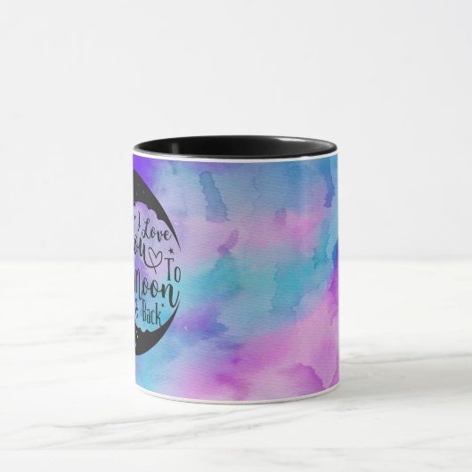 私はあなたを月に愛している |水彩 マグカップ (中央)