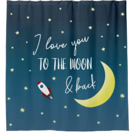私はあなたを月に愛し、バックネーム外宇宙 シャワーカーテン