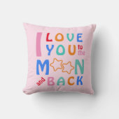 私はあなたを月に愛し、バックユー得このピンク クッション (正面)