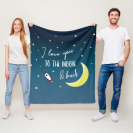 私はあなたを月に愛し、バック宇宙ベビー フリースブランケット