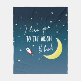 私はあなたを月に愛し、バック宇宙ベビー フリースブランケット