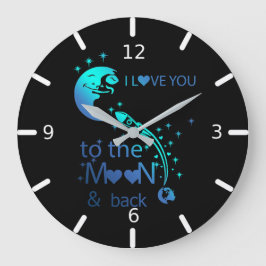 私はあなたを月に愛し ラージ壁時計