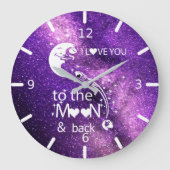 私はあなたを月に愛し ラージ壁時計 (正面)