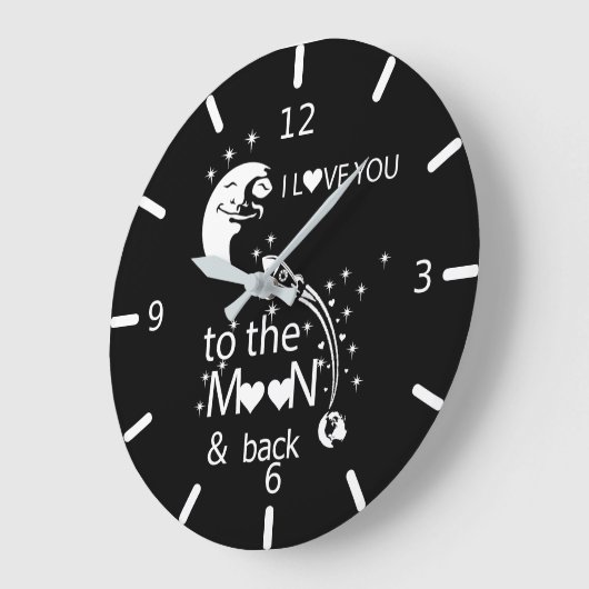 私はあなたを月に愛し ラージ壁時計 (傾斜)