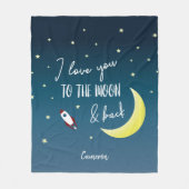 私はあなたを月に愛し、後ろの名前の宇宙へ フリースブランケット (正面)