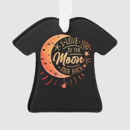 私はあなたを月に戻る黒い可愛いギフトモダンに愛する オーナメント