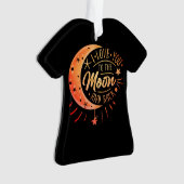 私はあなたを月に戻る黒い可愛いギフトモダンに愛する オーナメント (正面)