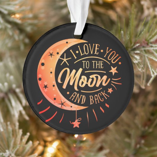 私はあなたを月に戻る黒い可愛いギフトモダンに愛する オーナメント (ツリー)