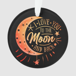 私はあなたを月に戻る黒い可愛いギフトモダンに愛する オーナメント