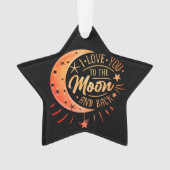 私はあなたを月に戻る黒い可愛いギフトモダンに愛する オーナメント (正面)