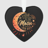 私はあなたを月に戻る黒い可愛いギフトモダンに愛する オーナメント (正面)