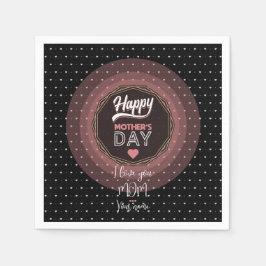 私はあなたを母が大好きだ スタンダードカクテルナプキン