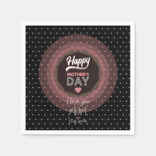 私はあなたを母が大好きだ スタンダードカクテルナプキン (正面)
