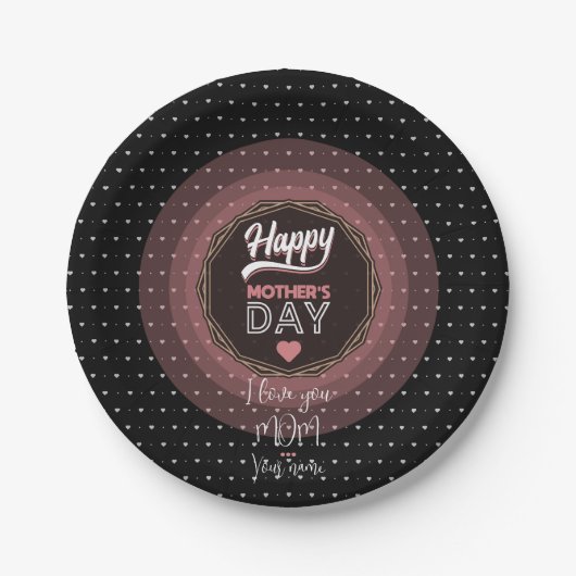 私はあなたを母が大好きだ ペーパープレート (正面)