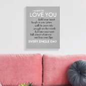 私はあなたを毎日愛したい独身の キャンバスプリント (インサイチュ (リビング))