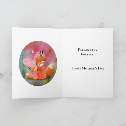 私はあなたを永遠に愛し続けるママキツネ カード (内部)