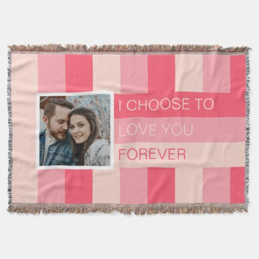 私はあなたを永遠に愛することを選ぶ写真カスタム スローブランケット (正面)