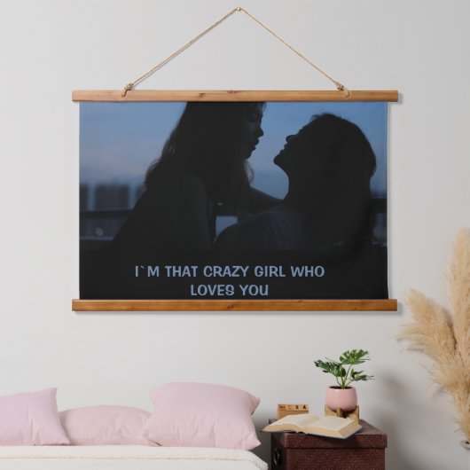 私はあなたを熱狂する愛しているあの女の子 吊り下げ型タペストリー (寝室)