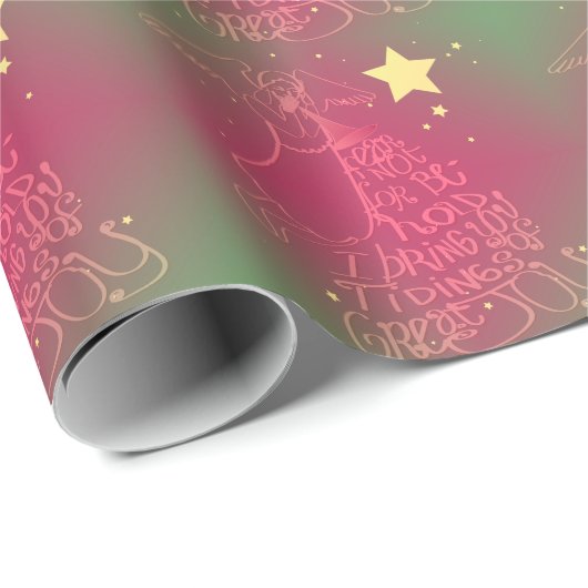 "私はあなたを知らせる"エンジェルピンクと緑 ラッピングペーパー (ロールコーナー)