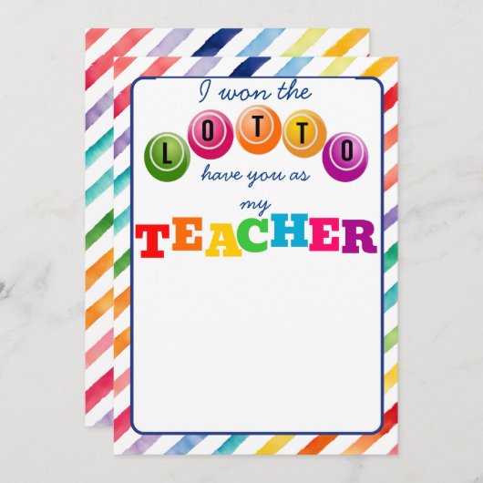 私はあなたを私たちのギフトカードホルダーとして持っているロットを勝った 招待状 (正面/裏面)