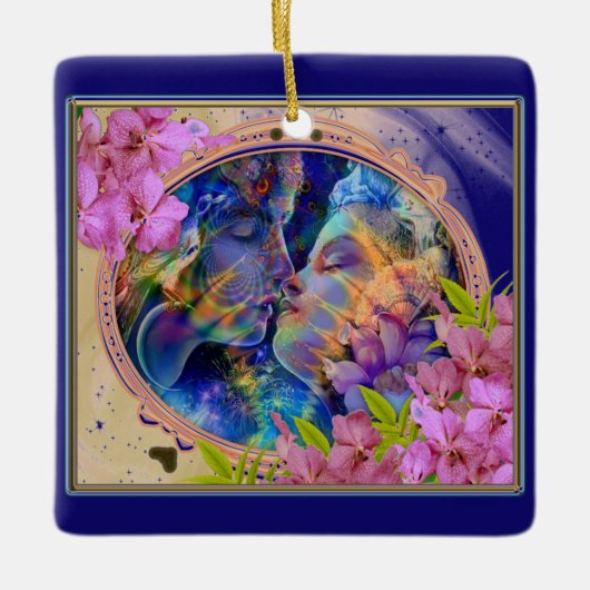 私はあなたを絶縁水ボトルが大好き セラミックオーナメント (正面)