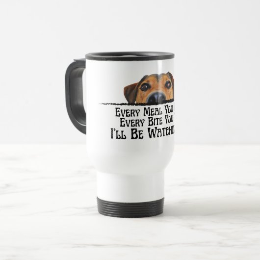 私はあなたを見るおもしろい犬 トラベルマグ (正面左)