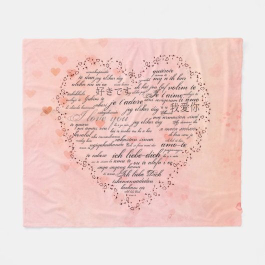 私はあなたを言葉で愛し違うている フリースブランケット (正面(横))