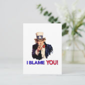 私はあなたを責める – ヴィンテージおじさんサムポインティング ポストカード (スタンド正面)