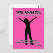 私はあなたを賞賛する – Psalm 139:14ピンクのシルエット ポストカード (正面/裏面)