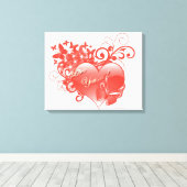 私はあなたを赤いハート キャンバスプリント (インサイチュ (ウッドフロア))