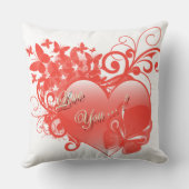 私はあなたを赤いハート クッション (裏面)