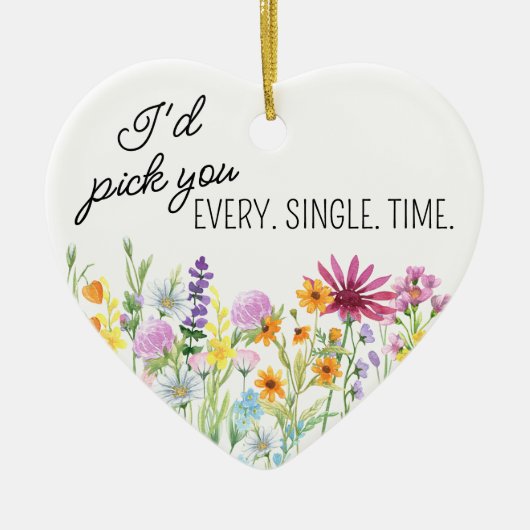 私はあなたを選ぶだろう野草野パーソナライズされたフローラ セラミックオーナメント